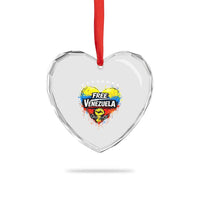 Free Venezuela Heart Crystal Glass Ornament Freedom Venezuelan Flag Hand Fist Graphic - Wonder Print Shop