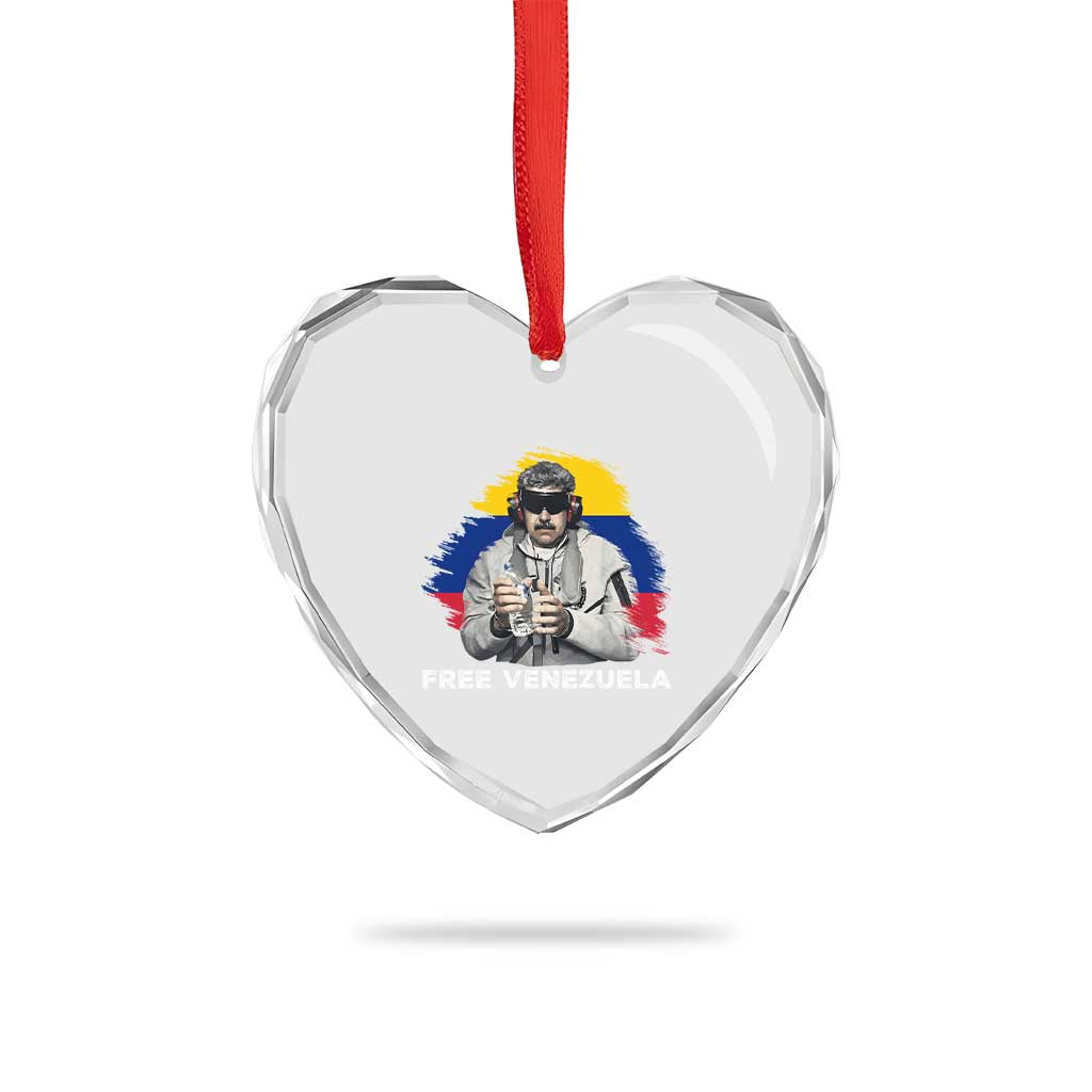Free Venezuela Maduro Heart Crystal Glass Ornament Political Satire - Wonder Print Shop