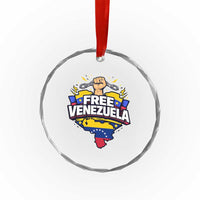 Free Venezuela Raised Fist Crystal Glass Ornament Libre Venezuelan Flag Map Liberation - Wonder Print Shop