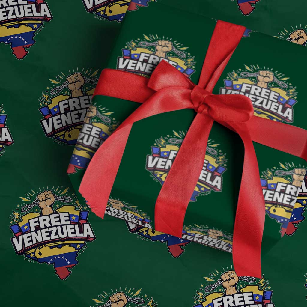 Free Venezuela Raised Fist Wrapping Paper Roll Libre Venezuelan Flag Map Liberation - Wonder Print Shop