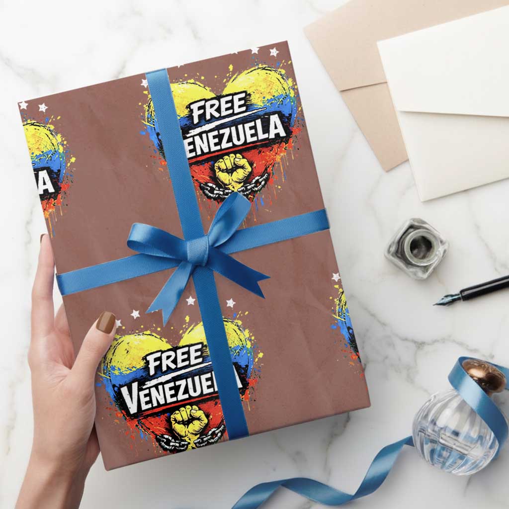 Free Venezuela Wrapping Paper Roll Freedom Venezuelan Flag Hand Fist Graphic - Wonder Print Shop