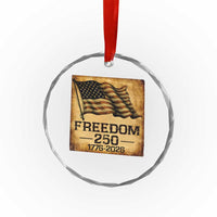 Freedom 250 Years America Crystal Glass Ornament Retro Vintage 250th Anniversary USA TS10