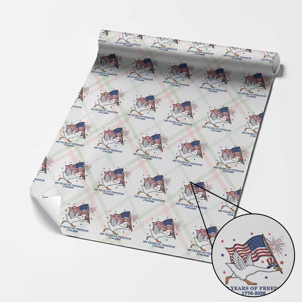 Freedom 250th Anniversary Wrapping Paper Roll Funny 4th Of July Silly Goose