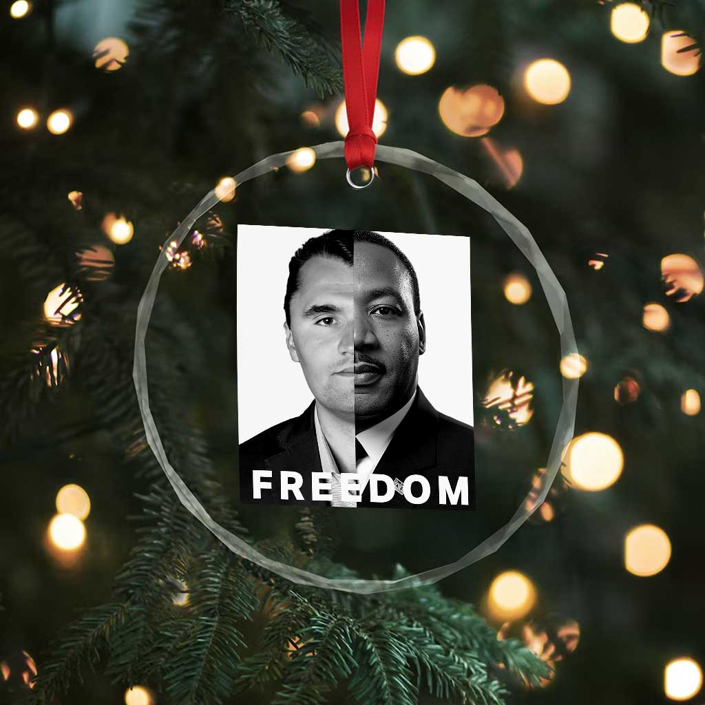 Freedom Charlie Kirk Crystal Glass Ornament Martin Luther King Jr - Wonder Print Shop