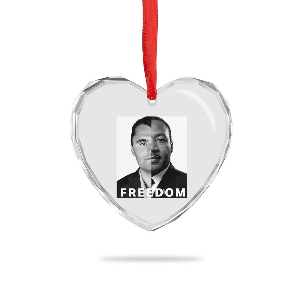 Freedom Charlie Kirk Heart Crystal Glass Ornament Martin Luther King Jr - Wonder Print Shop