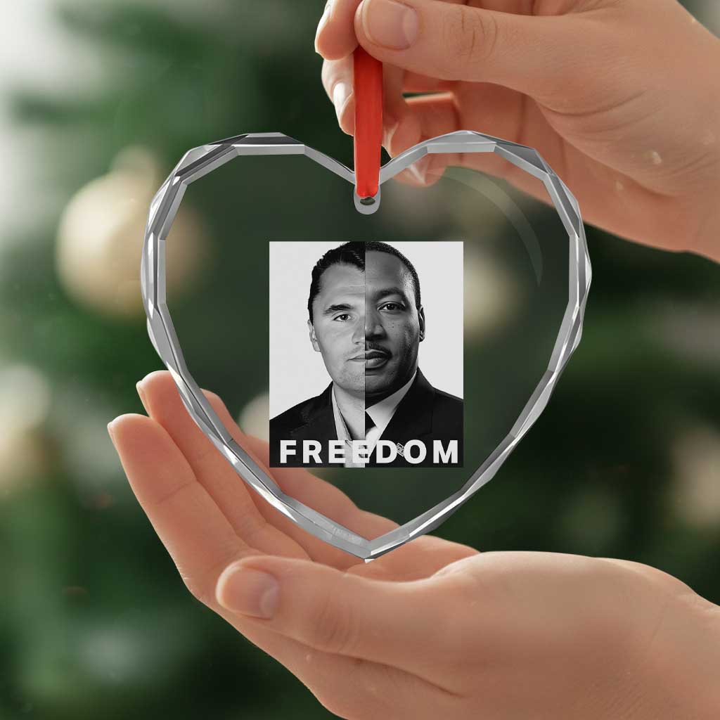 Freedom Charlie Kirk Heart Crystal Glass Ornament Martin Luther King Jr - Wonder Print Shop