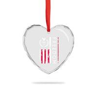 Freedom Charlie Kirk Tribute Heart Crystal Glass Ornament Patriotic Legacy Eagle Distressed American Flag - Wonder Print Shop