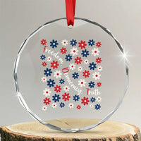 Freedom Democracy Truth Crystal Glass Ornament Patriotic Floral