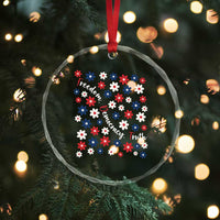Freedom Democracy Truth Crystal Glass Ornament Patriotic Floral