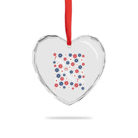 Freedom Democracy Truth Heart Crystal Glass Ornament Patriotic Floral