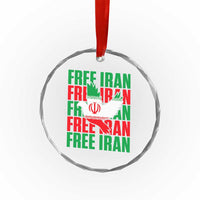 Freedom Dove Flag Crystal Glass Ornament Peaceful Iran Support