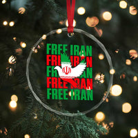 Freedom Dove Flag Crystal Glass Ornament Peaceful Iran Support