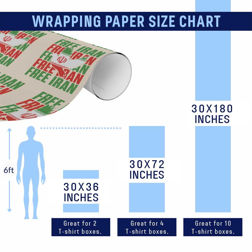 Freedom Dove Flag Wrapping Paper Roll Peaceful Iran Support