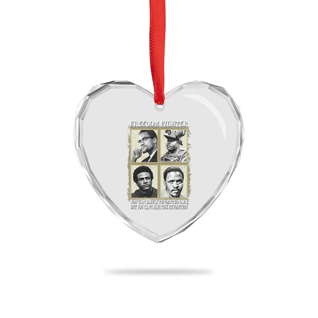Freedom Fighters Heritage Heart Crystal Glass Ornament Malcolm X Marcus Garvey Huey P Newton Steve Biko Revolution - Wonder Print Shop