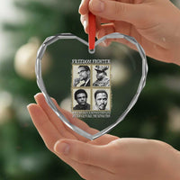 Freedom Fighters Heritage Heart Crystal Glass Ornament Malcolm X Marcus Garvey Huey P Newton Steve Biko Revolution - Wonder Print Shop