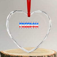 Freedom Funny 4th of July Couple Matching Heart Crystal Glass Ornament