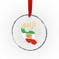 Freedom Iran Sun and Lion Flag Crystal Glass Ornament Free Iranian Revolution 2026