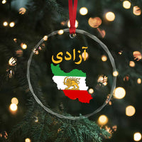 Freedom Iran Sun and Lion Flag Crystal Glass Ornament Free Iranian Revolution 2026