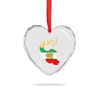 Freedom Iran Sun and Lion Flag Heart Crystal Glass Ornament Free Iranian Revolution 2026