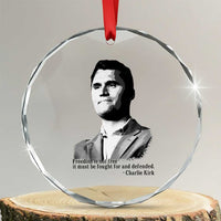 Freedom Is Not Free Crystal Glass Ornament Defender of Liberty Charlie Kirk Tribute TS02