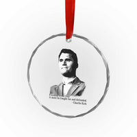 Freedom Is Not Free Crystal Glass Ornament Defender of Liberty Charlie Kirk Tribute TS02