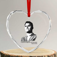 Freedom Is Not Free Heart Crystal Glass Ornament Defender of Liberty Charlie Kirk Tribute - Wonder Print Shop