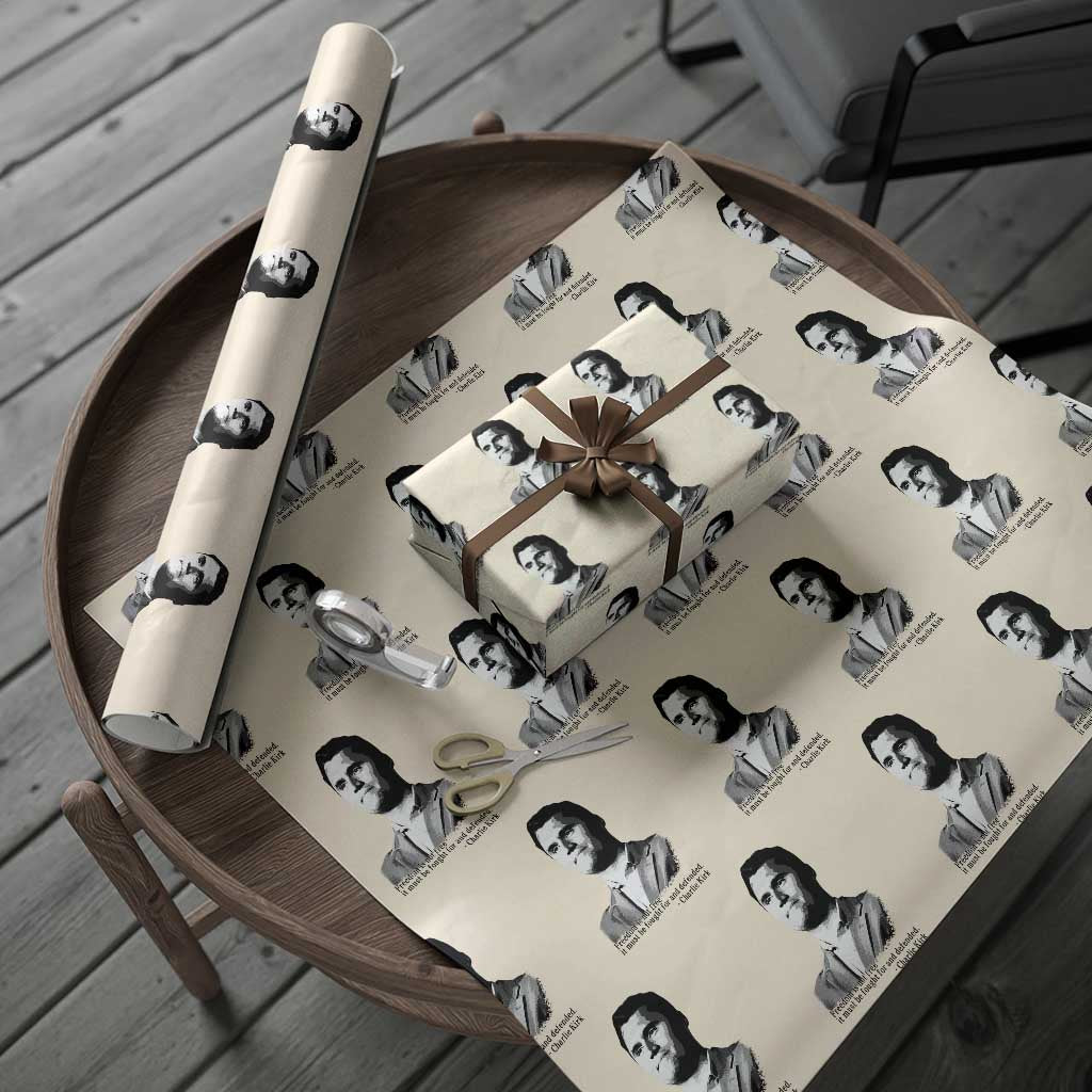 Freedom Is Not Free Wrapping Paper Roll Defender of Liberty Charlie Kirk Tribute - Wonder Print Shop