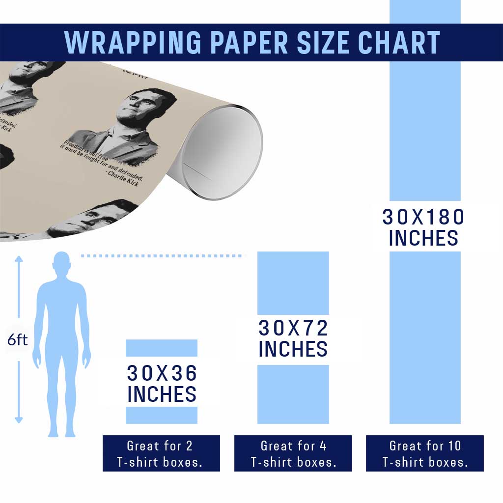 Freedom Is Not Free Wrapping Paper Roll Defender of Liberty Charlie Kirk Tribute - Wonder Print Shop