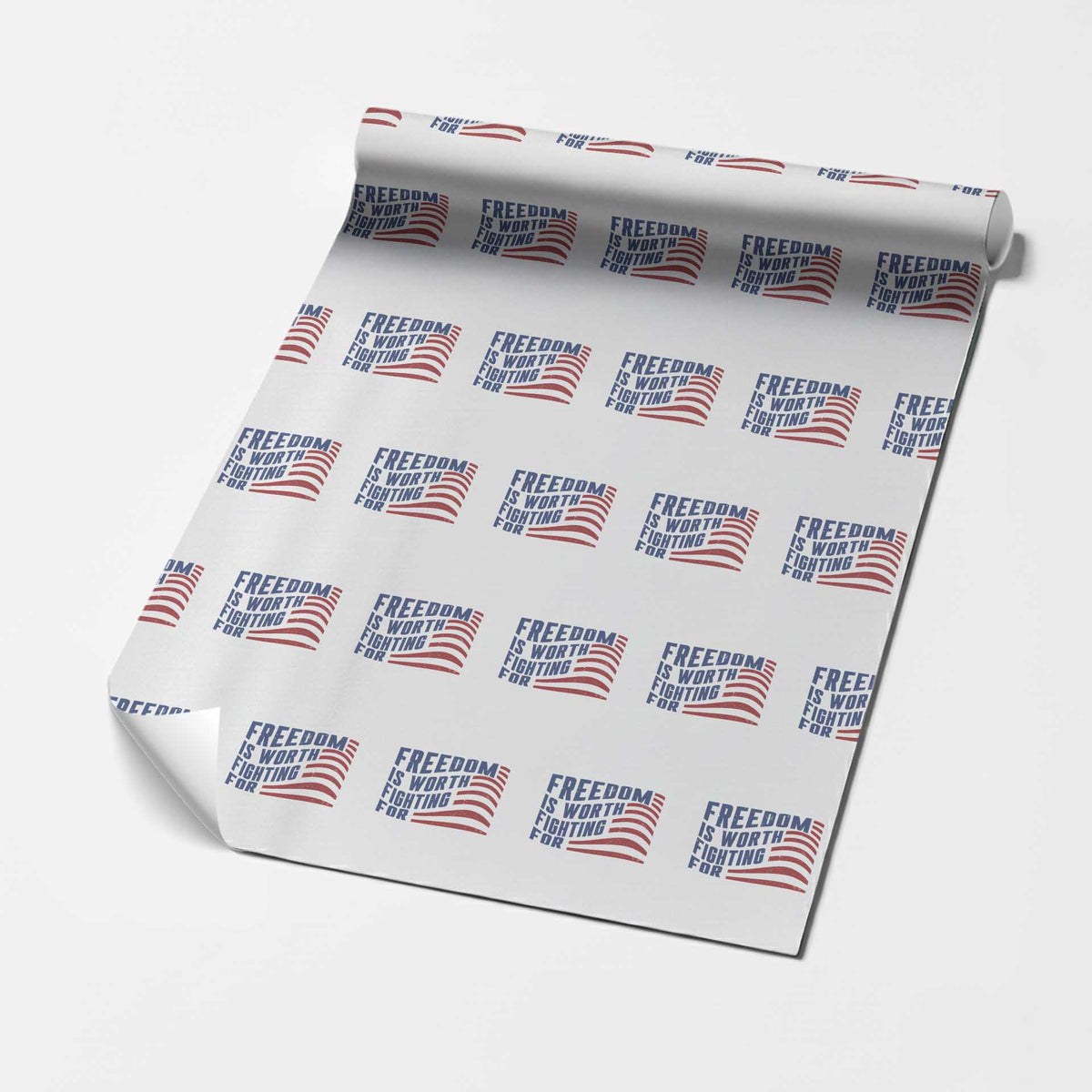 Freedom Is Worth Fighting For Wrapping Paper Roll USA Flag America True Patriot - Wonder Print Shop