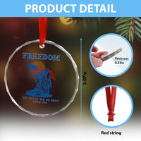 Freedom It’s What We Do Best Since 1776 Crystal Glass Ornament Revolutionary War Patriot Battle Scene
