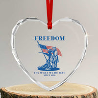 Freedom It’s What We Do Best Since 1776 Heart Crystal Glass Ornament Revolutionary War Patriot Battle Scene