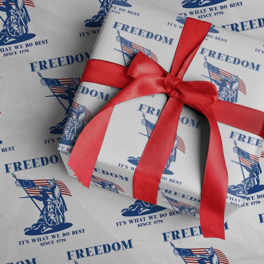 Freedom It’s What We Do Best Since 1776 Wrapping Paper Roll Revolutionary War Patriot Battle Scene