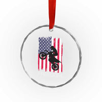 Freedom Motocross Dirt Bike Crystal Glass Ornament Patriotic American Flag - Wonder Print Shop