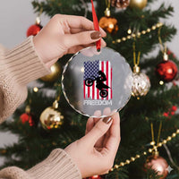 Freedom Motocross Dirt Bike Crystal Glass Ornament Patriotic American Flag - Wonder Print Shop