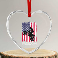 Freedom Motocross Dirt Bike Heart Crystal Glass Ornament Patriotic American Flag - Wonder Print Shop