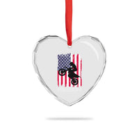 Freedom Motocross Dirt Bike Heart Crystal Glass Ornament Patriotic American Flag - Wonder Print Shop