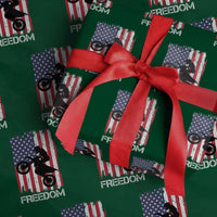 Freedom Motocross Dirt Bike Wrapping Paper Roll Patriotic American Flag - Wonder Print Shop