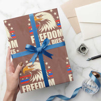 Freedom Never Dies Wrapping Paper Roll Bold Patriotic Eagle Graphic for True American Patriots - Wonder Print Shop