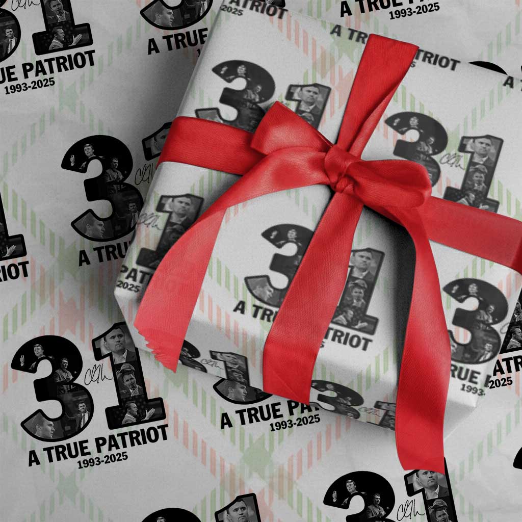 Freedom Number 31 Tribute Graphic Wrapping Paper Roll Thank You Charlie Kirk A True Patriot Memorial - Wonder Print Shop