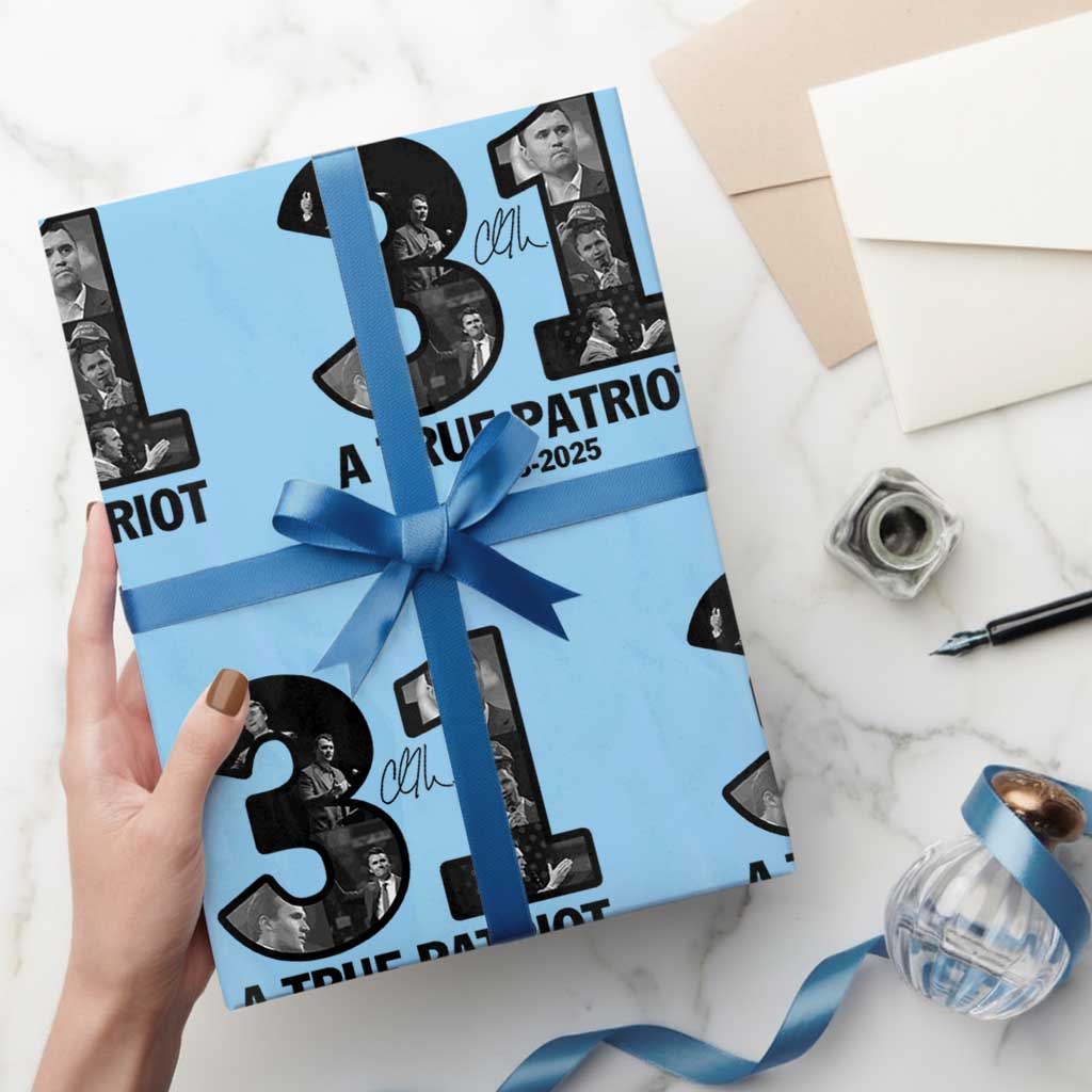 Freedom Number 31 Tribute Graphic Wrapping Paper Roll Thank You Charlie Kirk A True Patriot Memorial - Wonder Print Shop
