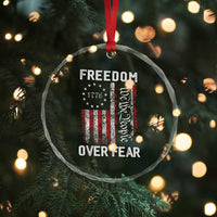 Freedom Over Fear Crystal Glass Ornament Vintage US American Flag TS10