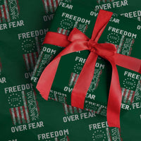 Freedom Over Fear Wrapping Paper Roll Vintage US American Flag - Wonder Print Shop