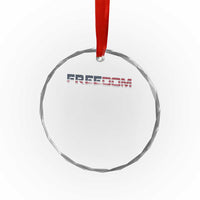 Freedom Patriotic Motivational Quote American Flag Crystal Glass Ornament - Wonder Print Shop