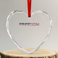 Freedom Patriotic Motivational Quote American Flag Heart Crystal Glass Ornament - Wonder Print Shop