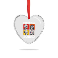 Freedom Squad Founding Fathers Heart Crystal Glass Ornament American Revolution 4th of July