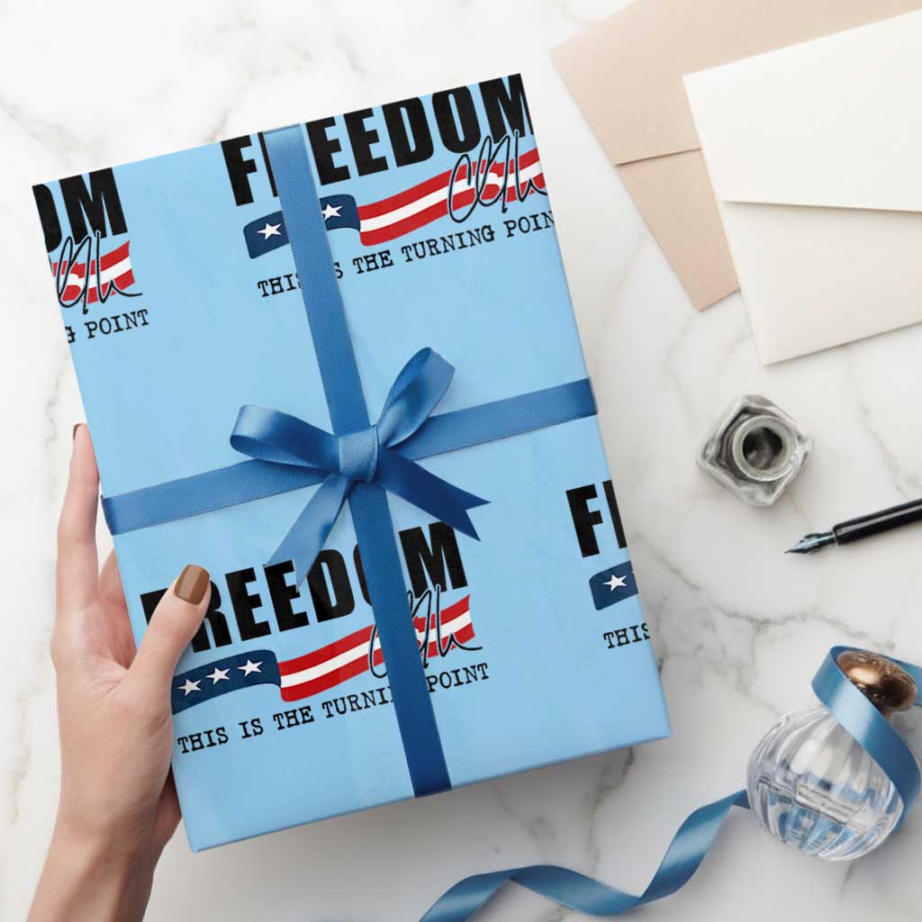 Freedom This Is The Turning Point Wrapping Paper Roll True Patriot Liberty Defender American Flag - Wonder Print Shop
