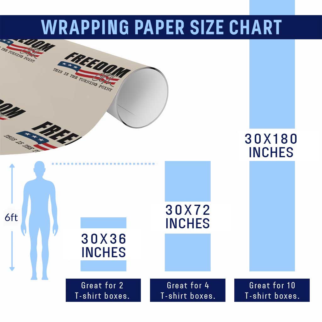 Freedom This Is The Turning Point Wrapping Paper Roll True Patriot Liberty Defender American Flag - Wonder Print Shop