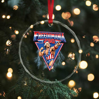 Freedomania 250 George Washington Wrestler Graphic Crystal Glass Ornament Funny Muscular President Lightning 1776 to 2026 Semiquincentennial