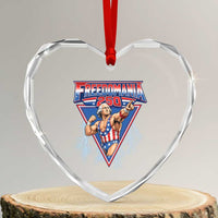 Freedomania 250 George Washington Wrestler Graphic Heart Crystal Glass Ornament Funny Muscular President Lightning 1776 to 2026 Semiquincentennial