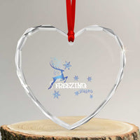 Freezing Season Xmas Reindeer Snowflake Heart Crystal Glass Ornament - Wonder Print Shop